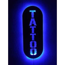 Tattoo Dövme Led Işıklı Ahşap Tablo Tabela (540026744)