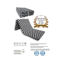 Katlanır Yer Yatağı Sünger Yatak Büyük Kara Çatı 70x180 Cm-6 Cm Tek Kişilik