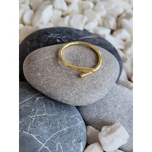 Eva Takı Store Paralel Çubuk Ayarlanabilir Gold Renk Çelik Yüzük Gold