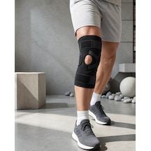 Açık Patella Diz Destekliği Ayarlanabilir Ligament Destekli Prtligamentdizlik-2 Siyah