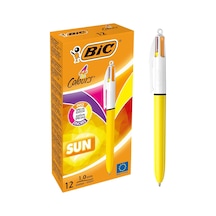 Bıc 4 Colours Sun Tükenmez Kalem, 12'li Kutu, 1.0mm Uç, Tek Kalemde Sarı, Mor, Turuncu Ve Pembe Renkler Genel