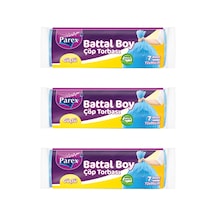 Parex Güçlü Çöp Torbası Battal Boy Mavi 3'lü 75 x 95 CM