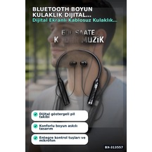 Bluetooth V4.0 Boyun Kulaklık 600 Saat Bekleme Dijital Göstergeli Çift Cihaz Bağlantılı Bx-313557 Renkli