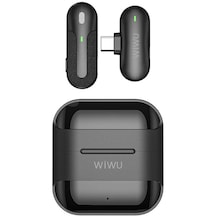 Wiwu Wi-wm001 Type-c Şarj Portlu Kablosuz Yaka Mikrofonu Canlı Yayın Microphone Siyah