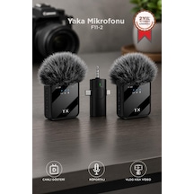 Basit Ses Yayın Cihazı İçerik Üretimi Yaka Mikrofonu Type-c Lightning Aux 2 Adet 3ın1 F11-2