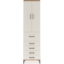 Arges Dolap 2 Raflı 5 Çekmeceli 2 Kapaklı 60x30x221 Çam-aytaşı Çam