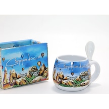 Kaşıklı Yöresel Kahve Fincanı Tekli Model 2 Çok Renkli