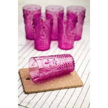 Akrilik Pembe 6'lı Uzun Bardak & Su Meşrubat Bardağı 750 Ml Büyük Boy & Cam Değildir Çok Renkli