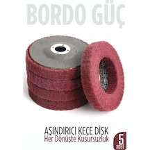Mey Najmaddin 11 Cm Endüstriyel Aşındırıcı Keçe Disk 22 Mm İç Çaplı Zımpara Fırçası 5 Adet 722479 Naj
