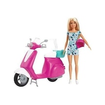 Barbie Bebek - Scooter Playset Gbk85 Aksesuar Pembe