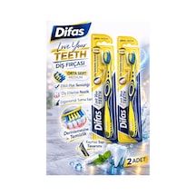 Difaş Love Your Teeth Diş Fırçası 2 Adet Orta Sert Medium Ergonomik Saplı Manuel Diş Fırçası Difaş Love Your Teeth Diş Fırçası 2 Adet Orta Sert Medium Ergonomik Saplı Manuel Diş Fırçası