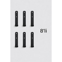 Metal Duvar Askısı - Tekli - 8 Adet Siyah