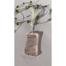 Şeffaf Epoksi Üzerine Pembe Glitter Süslemeli Dikdörtgen Şekilli