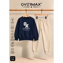 Overmax Baskılı Çocuk Sweatshirt & Eşofman Altı Takım 3-12 Yaş Lacivert-bej - 920690286 Lacivert-bej