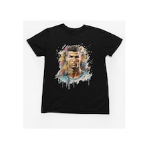 Magors Stıl-x Yeni Crıstıano Ronaldo Baskılı Bisiklet Yaka Erkek Çocuk Ve Genç Tshırt Siyah