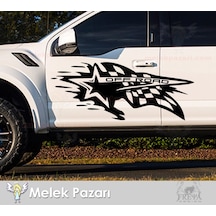 2 Adet - Damalı Yarış Bayrağı Off Road Jeep Sticker