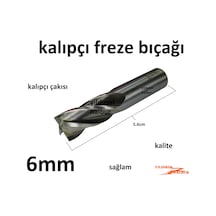 Kalıpçı Freze 6mm Kalıpçı Bıçak Freze Çakısı Altı No Parmak Freze