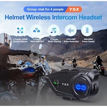 Y5x Rgb Işıklı Intercom 5 Kişi Bağlantılı 1000mah Motosiklet Tdrtr