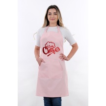 Unisex Master Chef Kanguru Model Mutfak Önlüğü Pembe
