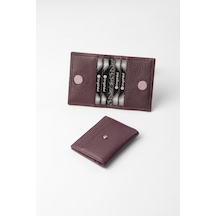 Cengiz Pakel Hakiki Deri Gizli Mıknatıs Detaylı Unisex Kartlık - 2520 - Mürdüm/lila 2520-mürdüm-lila