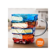 Glbl-tstil4136 Kitap Tasarımlı Kupa Bardak - 350 Ml Kapasite - El Çizimi Özel Tasarım - Dayanıklı Ca Çok Renkli Çok Renkli