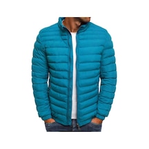 Edwardest Erkekler İçin Hafif, Dik Yakalı Pamuklu Ceket Açık Mavi