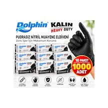 Ekstra Kalın Pudrasız Extra Kalın Siyah Nitril Muayene Temizlik Eldiveni Tek Kullanımlık L Beden 10 Paket