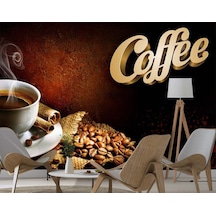 Kafelere Özel Tasarım Coffee Yazılı Duvar Kağıdı