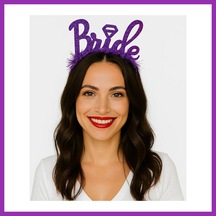 Bezos Mor Renk Bekarlığa Veda İtalik Yazı Alyanslı Bride Taç Bty Diğer