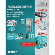 Total 3'lü Akülü Matkap Lazer 0-70m Lazer Hizalama Set 2.0 Ah Çift Akü Toslı250511e