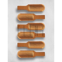 Doğal Ahşap Gürgen Baharat Kaşığı 6'lı Set Mini Ölçü Kaşığı Kahve, Tuz, Şeker, Bal Ve Reçel İçin 9 Cm