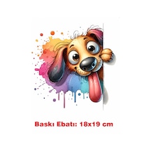 Köpek Ütü İle Yapışan Tekstil Kumaş Tişört Dtf Baskı 3623