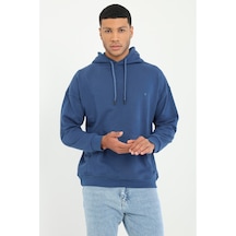 Dufy Erkek Regular Fit Kapüşonlu Açık Lacivert Sweatshirt-19460 A.lacivert