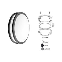 Econa 24w Beyaz Işık Sıva Ustu Tavan Armatürü - Siyah Kasa - Beyaz Işık - Ecn-1950 Beyaz Işık