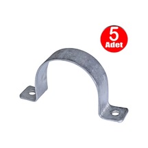 No:10 Çiftli Sac Kablo Kroşe 50mm Demir Köprü Metal Boru Tutma Bağlama Kelepçesi -5adet