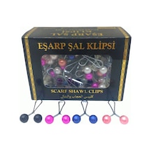 Renkli 100 Parça Eşarp Başörtü - Şal Klipsi