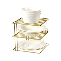 Edora Home 3 Katlı Dolap İçi Düzenleyici Çok Amaçlı Gold Raf - Metal Paslanmaz