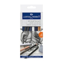 Faber-castell Kömür Sketch Seti, 7 Parça, Kara Kalem Çizim Ve Eskiz İçin, Yüksek Kalite, Silgi Ve Karıştırma Kalemi Dahil 124-Pembe