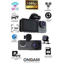 3 Kameralı 1080p Full Hd Hafıza Kartına Kayıtlı Hareket Algılamalı Araç Kamerası