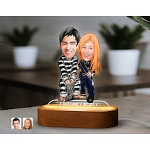 Bk Gift Kişiye Özel Sevgili Karikatürlü Dekoratif 3d Biblo Led Işıklı Gece Lambası-7, Düğün Hediyesi, Yıl Dönümü Hediyesi Kobitmeyen138282 Bk Gift