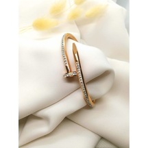 Ottoman Taş Işlemeli Altın Renk Kadın Çivi Model Bileklik