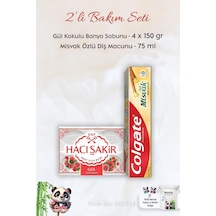 Colgate Misvak Özlü Diş Macunu 75 ML + Hacı Şakir Gül Kokulu Banyo Sabunu 4 x 150 G + Rosie
