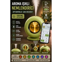 Ultrasonik Hava Nemlendirici Aroma Difüzör 120ml Usb Ve Pilli Çalışan Uygulama Kontrolü Zaman Ayarlı Krem