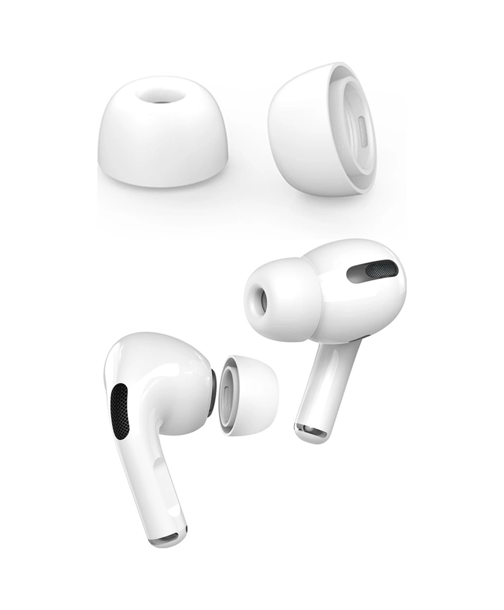 Ahastyle 1 Çift Airpods Pro 2 Kulaklık Silikon Beyaz Küçük
