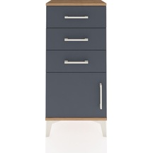 Arges Komodin 3 Çekmeceli Tek Kapaklı 44x30x96 Çam-antrasit Çam