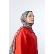 Mirsoy Scarf Mina Etnik Desen Şal Petrol