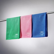 Silva Mikrofiber Cam Bezi Üçlü Set 40x40 Cm - Hav Ve İz Bırakmayan Cam Silme Bezi, Deterjansız Sadece Suyla Temizlik, Ayna Ekran Çelik Ve Oto Camı İçin, Yeşil Mavi Pembe Açık Bej