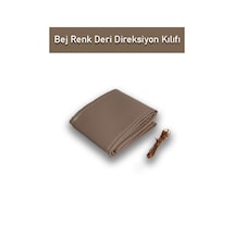 Porsche 911 İçin Uyumlu Özel Süper Deri Direksiyon Kılıfı, Dikmeli Bej Renk Spor Dikiş