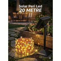 Solar Peri Led Bakır Tel 20 Metre Ip65 Su Geçirmez Güneş Enerjili Bahçe Dekorasyon Aydınlatma Diğer