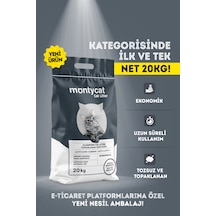 Montycat Yeni Nesil Avantajlı Aktif Karbonlu Topaklaşan Bentonit Kedi Kumu 20 L
